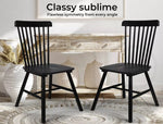 Levede 2x Dining Chairs Kitchen Winsor Chair Natural Wood Cafe Lounge Black