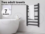 Wall-Mounted Heated Towel Rack – 7-Bar Electric Towel Warmer, Black Finish