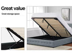 Levede Queen Bed Frame Fabric Tufted Mattress Platform Gas Lift Storage Grey