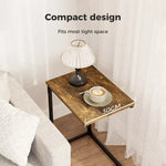 Levede C-shaped End Table Side Sofa Coffee Wood Overbed Laptop Table Industrial