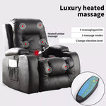 Levede Massage Sofa Chair Recliner 360 Degree Swivel PU Leather Lounge Heated