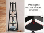 5 Tier Corner Shelf Wooden Storage Home Display Rack Plant Stand MDF Board Black