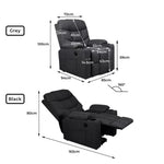 Levede Recliner Chair Electric Lift Chairs Armchair Lounge Fabric Sofa USB Black