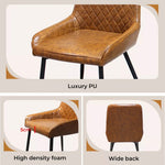 Levede 4x Dining Chairs Kitchen Chair Padded Seat PU Faux Leather Soft Velvet