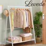 Levede Clothe Rack Wooden Wardrobe Garment Coat Hanging Rail Shoe Storage 120cm