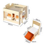Bopeep Kids Table and Chair Set Storage Box Toys Play Activity Desk Wooden Study