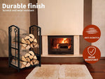 Traderight Firewood Rack 4 Fireplace Tool Log Wood Steel Large Holder Storage
