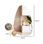 Yezi Full Length Floor Mirror Makeup Standing Mirrors Home Decor Ball Base 160cm