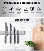 Toque Knife Holder Block Magnetic Wall Mounted Tools Rack Stainlesss Steel 50cm
