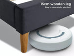Levede Fabric Bed Frame Double Mattress Base Platform Wooden Velvet Headboard