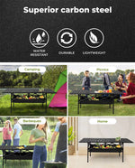 Levede Folding Camping Table Portable Picnic Outdoor BBQ Desk Egg Roll Black