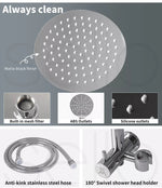 Shower Head High Pressure Set Rain Round Brass Taps Mixer Handheld WELS Silver