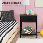 Levede Bedside Tables End Table Storage Cabinet Chest of Drawer Rustic Brown