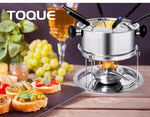 Toque Classic Fondue Set 12pcs Stainless Steel Cheese Chocolate Dipping 6 Forks