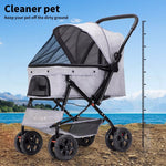 Pawz Pet Stroller Pram Dog Carrier Trailer Strollers 4 Wheels Foldable Large