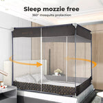 Dreamz Mosquito Bed Nets Foldable Canopy Square Fly Repel Insect Blue - Queen