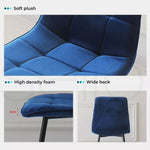 Levede 4x Dining Chairs Kitchen Velvet Chair Lounge Room Retro Padded Seat Blue