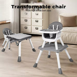 Bopeep Baby High Chair 8-In-1 Removable Seat and Trays Eat Play Learn Table