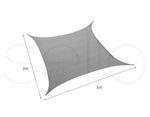 Mountview Sun Shade Sail Cloth Canopy Rectangle Outdoor Awning Cover Grey 3x3M