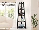5 Tier Corner Shelf Wooden Storage Home Display Rack Plant Stand MDF Board Black