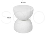 Levede Hourglass Terrazzo Side Table – Stylish Coffee/End Table Stool