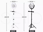 LED Ring Light with Tripod Stand Phone Holder Dimmable Studio Lamp Makeup Mirror
