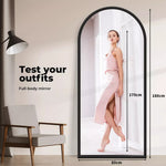 Yezi Full Length Mirrors Modern Floor Dressing Free Standing Black Framed 1.8M