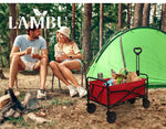 Lambu Garden Trolley Cart Foldable Picnic Wagon Outdoor Camping Trailer Red