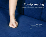 Levede Sofa Bed Convertible Velvet Lounge Recliner Couch Sleeper 3 Seater Blue