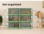 Storage Containers Stackable Lid Clothes Organiser Box 5 Side Open 28L Green