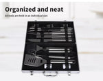 Moyasu 18Pcs BBQ Tool Set Stainless Steel Outdoor Barbecue accessory Grill Cook
