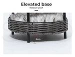 Pawz Rattan Pet Bed Elevated Raised Cat Dog House Wicker Basket Kennel Table
