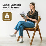Levede 2X Dining Chairs Foldable Accent Wooden Chair Rattan Furniture Lounge