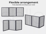 Pawz Wood Pet Gate Dog Fence Indoor Guard Safety Barrier Portable Security White