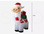 Santaco Inflatable Christmas Decorations Xmas Alpaca 1.8M LED Lights Xmas Party
