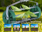 Lawn Aerator Roller Scarifier Rolling Steel Spike Tool Garden Yard Farm Grass