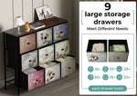 Levede 9 Chest of Drawers Storage Cabinet Tower Retro Dresser Vintage Brown