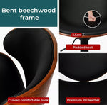 Levede 1x Bar Stools Gas Lift Kitchen Counter Beech Stool Metal Black Barstools