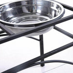 Pawz Dual Elevated Pet Dog Puppy Feeder Bowls Stainless Steel Food Water Stand