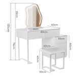 Levede Dressing Table Stool Set with Mirror Led Makeup Vanity Desk Drawers White
