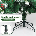 Santaco Christmas Trees Snow Flocked Pine Cones Decoration Stand 2.1 M