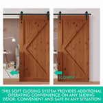 Antique Style Sliding Barn Double Door Hardware Damper Quiet Closing Tool Kits
