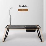 Levede Camping Table Portable Desk With BBQ Grill Folding Outdoor Steel Rack