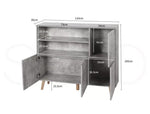 Levede Buffet Sideboard Storage Cabinet Timber Cupboard Antique Furniture Grey