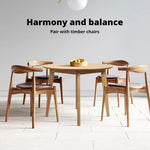 Levede Dining Table Round Rubberwood Base Kitchen Cafe Restaurant 100/120cm