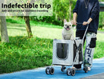 Pawz Large Pet Stroller Dog Cat Carrier Travel Pushchair Foldable Pram 4 Wheels