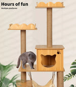 Pawz Cat Tree Scratching Post Scratcher Cats Tower Wood Condo Toys House 132cm