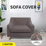 Couch Sofa Seat Covers Stretch Protectors Slipcovers 1 Seater Chocolate