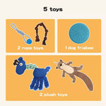 PaWz Dog Squeaky Chew Toy Puppy Pet Rope Plush Toy Teething 5 styles