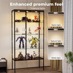 Stacked Tempered Glass LED Display Cabinet Steel Collections With RGB Light